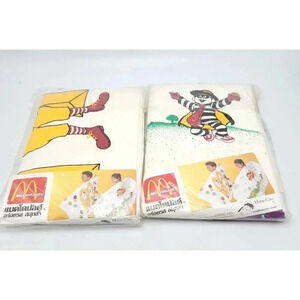 McDonald's Thailand McFamily Bath Towel Set New Old Stock 24"x48" Lot of 2 HTF